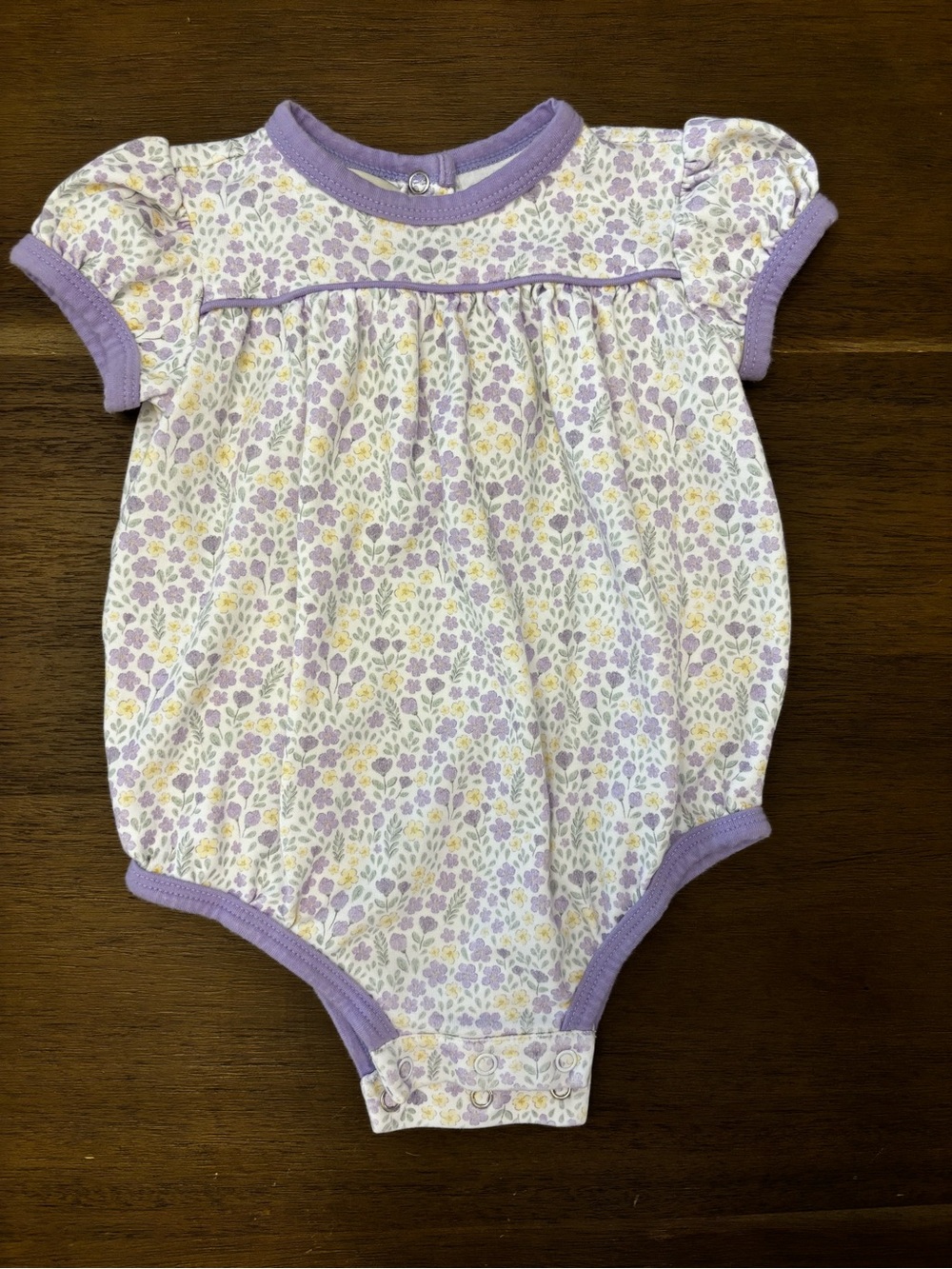 Lavender & Yellow Floral Baby One-Piece